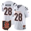 Men’s Bengals Ohio Patch Vapor Limited Jersey V2 – All Stitched – White – Joe Mixon
