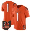 Men’s Bengals Ohio Patch Vapor Limited Jersey V2 – All Stitched – Orange – #1 Team