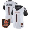 Women’s Bengals Ohio Patch Vapor Limited Jersey V2 – All Stitched – Color Rush – Ja’Marr Chase