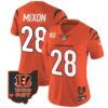Women’s Bengals Ohio Patch Vapor Limited Jersey V2 – All Stitched – Orange – Joe Mixon