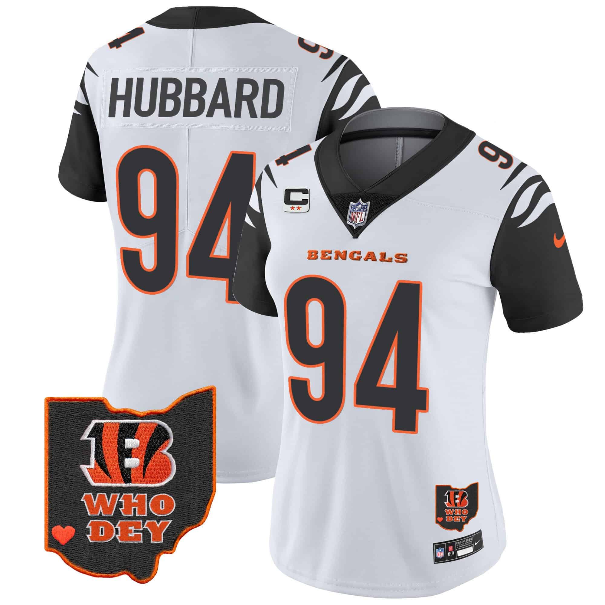 Women’s Bengals Ohio Patch Vapor Limited Jersey V2 – All Stitched – Color Rush – Sam Hubbard