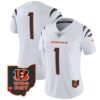 Women’s Bengals Ohio Patch Vapor Limited Jersey V2 – All Stitched – White – #1 Team