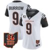 Women’s Bengals Ohio Patch Vapor Limited Jersey V2 – All Stitched – Color Rush – Joe Burrow