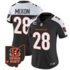 Women’s Bengals Ohio Patch Vapor Limited Jersey V2 – All Stitched – Alternate – Joe Mixon
