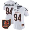 Women’s Bengals Ohio Patch Vapor Limited Jersey V2 – All Stitched – White – Sam Hubbard