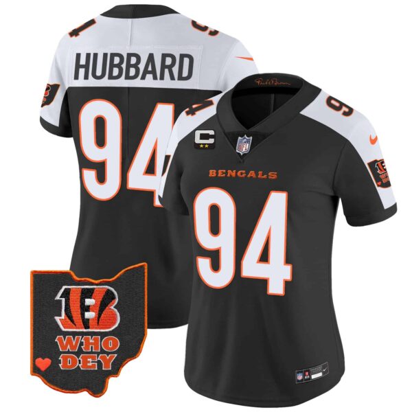 Women’s Bengals Ohio Patch Vapor Limited Jersey V2 – All Stitched – Alternate – Sam Hubbard