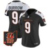 Women’s Bengals Ohio Patch Vapor Limited Jersey V2 – All Stitched – Alternate – Joe Burrow