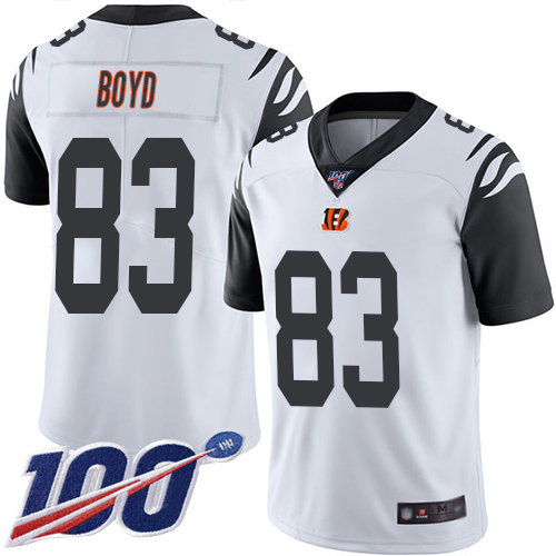 Nike Bengals #83 Tyler Boyd White Men’s Stitched NFL Limited Rush 100th Season Jersey