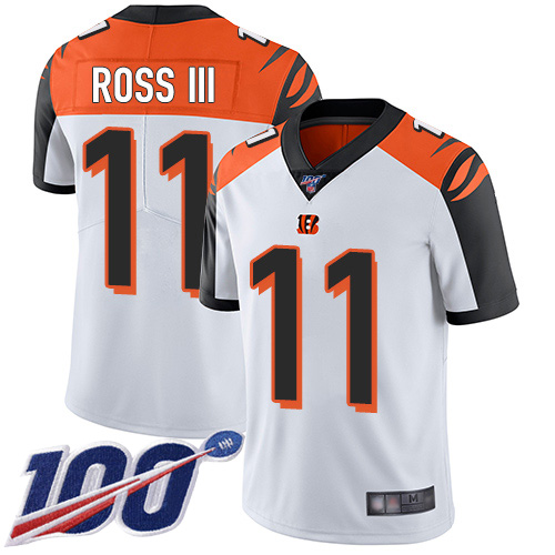 Nike Bengals #11 John Ross III White Men’s Stitched NFL 100th Season Vapor Limited Jersey