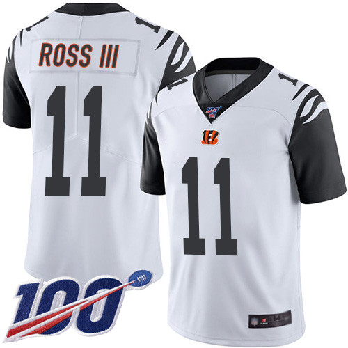 Nike Bengals #11 John Ross III White Men’s Stitched NFL Limited Rush 100th Season Jersey