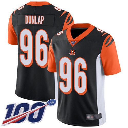 Nike Bengals #96 Carlos Dunlap Black Team Color Men’s Stitched NFL 100th Season Vapor Limited Jersey