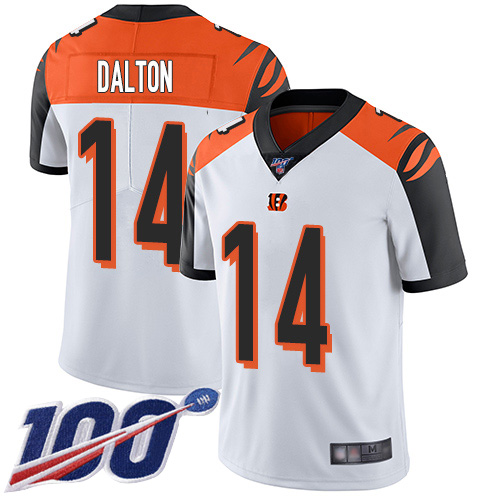 Nike Bengals #14 Andy Dalton White Men’s Stitched NFL 100th Season Vapor Limited Jersey