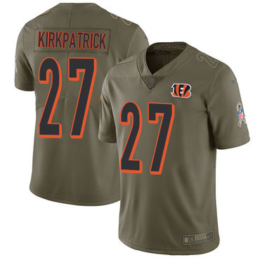 Nike Cincinnati Bengals #27 Dre Kirkpatrick Olive Men’s Stitched NFL Limited 2017 Salute To Service Jersey