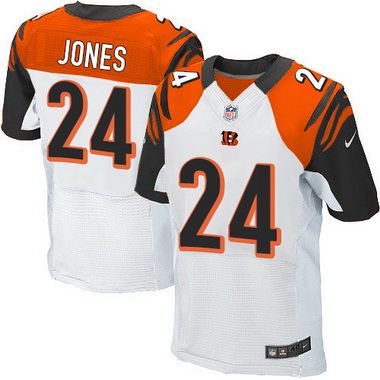 Men’s Cincinnati Bengals #24 Adam Jones White Road NFL Nike Elite Jersey