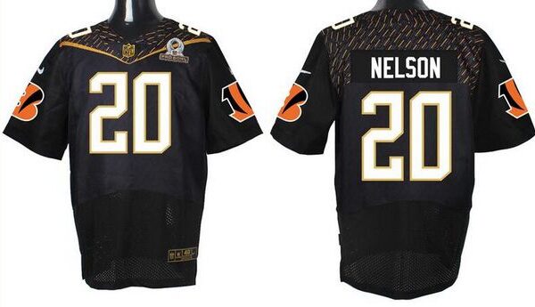 Men’s Cincinnati Bengals #20 Reggie Nelson Black 2016 Pro Bowl Nike Elite Jersey
