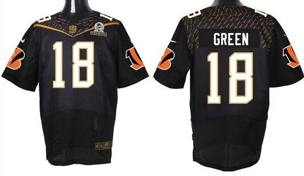 Men’s Cincinnati Bengals #18 A.J. Green Black 2016 Pro Bowl Nike Elite Jersey