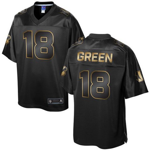 Nike Bengals #18 A.J. Green Pro Line Black Gold Collection Men’s Stitched NFL Game Jersey