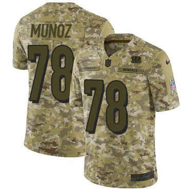 Nike Bengals #78 Anthony Munoz Camo Men’s Stitched NFL Limited 2018 Salute To Service Jersey