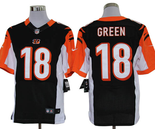 Size 60 4XL-A.J. Green Cincinnati Bengals #18 Black Stitched Nike Elite NFL Jerseys