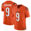 Men’s Cincinnati Bengals #9 Joe Burrow Orange 2023 F.U.S.E. Vapor Untouchable Limited Stitched Jersey