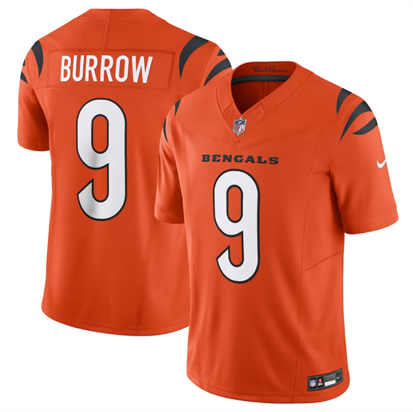 Men’s Cincinnati Bengals #9 Joe Burrow Orange 2023 F.U.S.E. Vapor Untouchable Limited Stitched Jersey