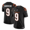 Men’s Cincinnati Bengals #9 Joe Burrow Black 2023 F.U.S.E. With 4-Star C Patch Vapor Untouchable Limited Football Stitched Jersey
