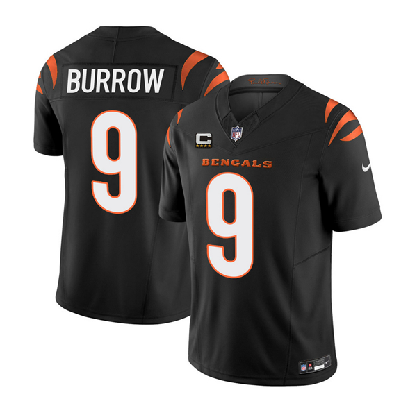 Men’s Cincinnati Bengals #9 Joe Burrow Black 2023 F.U.S.E. With 4-Star C Patch Vapor Untouchable Limited Football Stitched Jersey