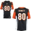 Men’s Cincinnati Bengals #80 Michael Bennett Black Team Color NFL Nike Elite Jersey