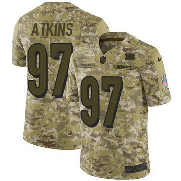 Nike Bengals #97 Geno Atkins Camo Men’s Stitched NFL Limited 2018 Salute To Service Jersey