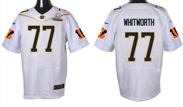 Men’s Cincinnati Bengals #77 Andrew Whitworth White 2016 Pro Bowl Nike Elite Jersey