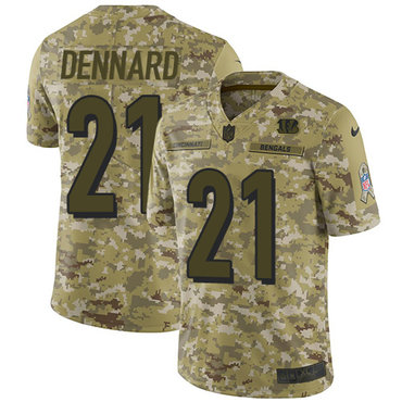 Nike Bengals #21 Darqueze Dennard Camo Men’s Stitched NFL Limited 2018 Salute To Service Jersey