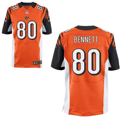 Men’s Cincinnati Bengals #80 Michael Bennett Orange Alternate NFL Nike Elite Jersey
