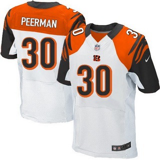 Men’s Cincinnati Bengals #30 Cedric Peerman White Road NFL Nike Elite Jersey