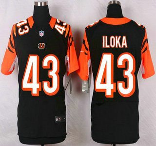 Men’s Cincinnati Bengals #43 Leon Hall Black Team Color NFL Nike Elite Jersey