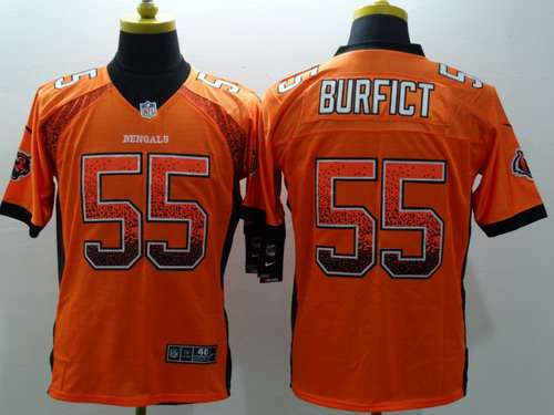 Men’s Cincinnati Bengals #55 Vontaze Burfict Nike Drift Fashion Orange Elite Jersey