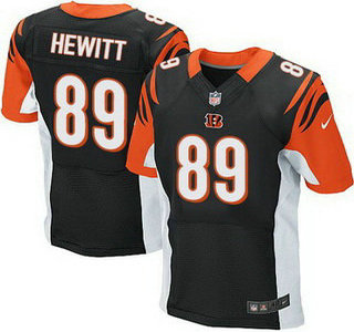 Men’s Cincinnati Bengals #89 Ryan Hewitt Black Team Color NFL Nike Elite Jersey