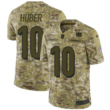 Nike Bengals #10 Kevin Huber Camo Men’s Stitched NFL Limited 2018 Salute To Service Jersey