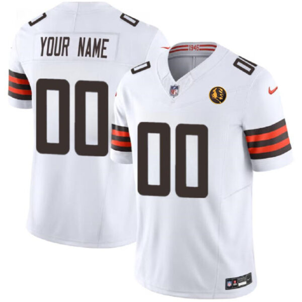 Cleveland Browns Active Player Custom White 2023 FUSE With John Madden Jersey