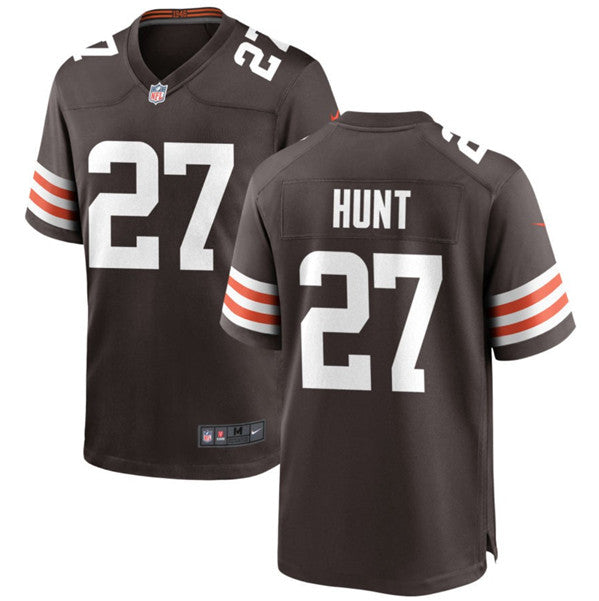 Cleveland Browns #27 Kareem Hunt Brown Stitched Game Jersey