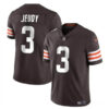 Cleveland Browns #3 Jerry Jeudy Brown Vapor Limited Football Stitched Jersey