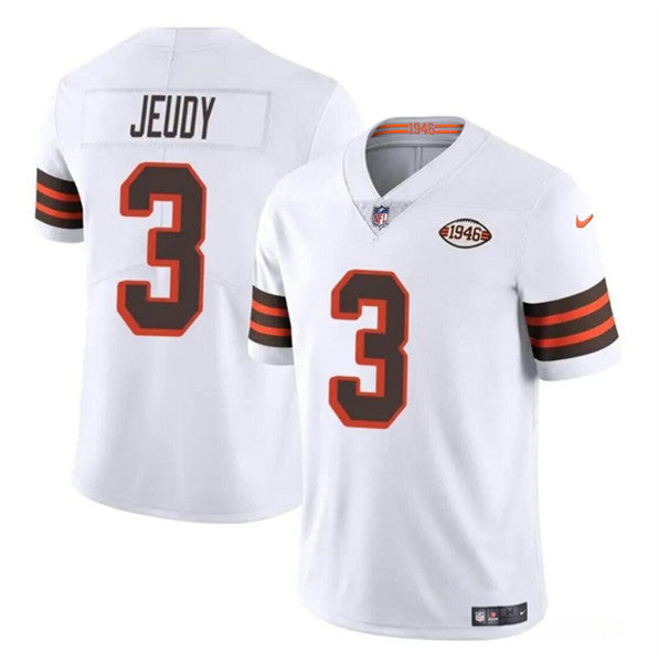 Cleveland Browns #3 Jerry Jeudy White 1946 Collection Vapor Limited Football Stitched Jersey
