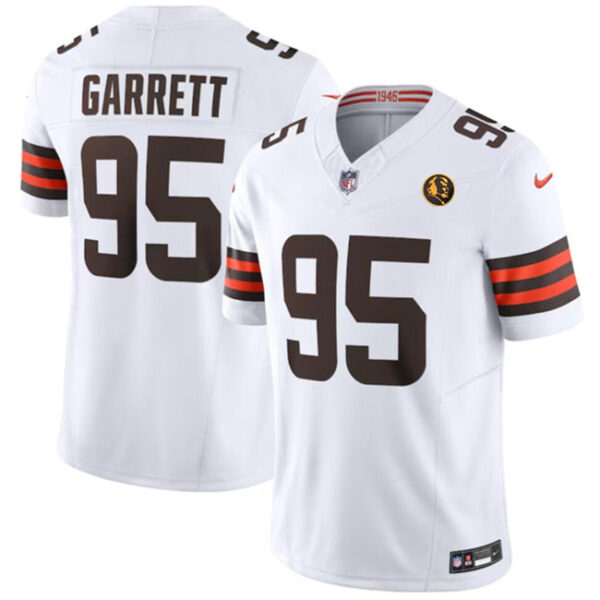 Cleveland Browns #95 Myles Garrett White 2023 FUSE With John Madden Jersey
