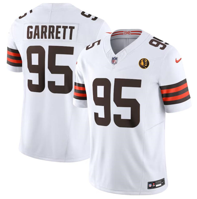 Cleveland Browns #95 Myles Garrett White 2023 FUSE With John Madden Jersey