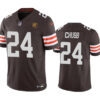 Cleveland Browns #24 Nick Chubb Brown 2023 FUSE With John Madden Patch Vapor Jersey