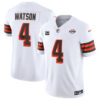 Cleveland Browns #4 Deshaun Watson White 2024 FUSE With 2 Star C Patch Jersey