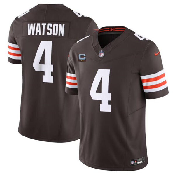 Cleveland Browns #4 Deshaun Watson Brown 2024 FUSE With 2 Star C Patch Jersey