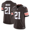 Cleveland Browns #21 Denzel Ward Brown 2024 FUSE With 1 Star C Patch Jersey