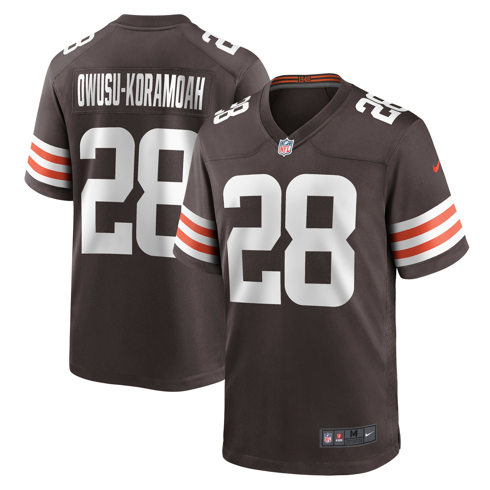 Jeremiah Owusu Koramoah Cleveland Browns Nike Game Player Jersey Brown