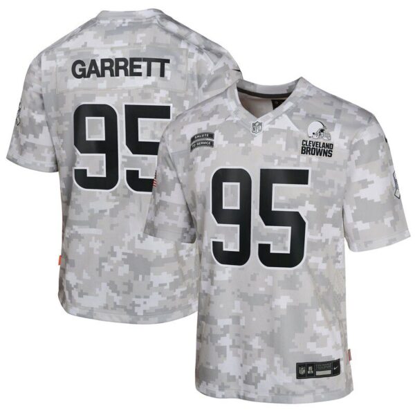 Myles Garrett Cleveland Browns Youth 2024 Salute To Service Game Jersey Arctic Camo