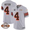 Men’s Browns 1946 75th Anniversary Patch Jersey – All Stitched – Gray – Deshaun Watson